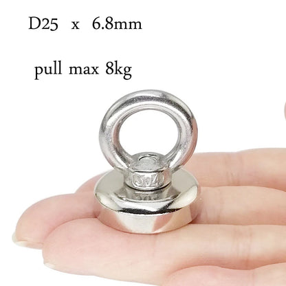 , Powerful Search Magnet with Eyebolt For Salvage Magnetic Fishing