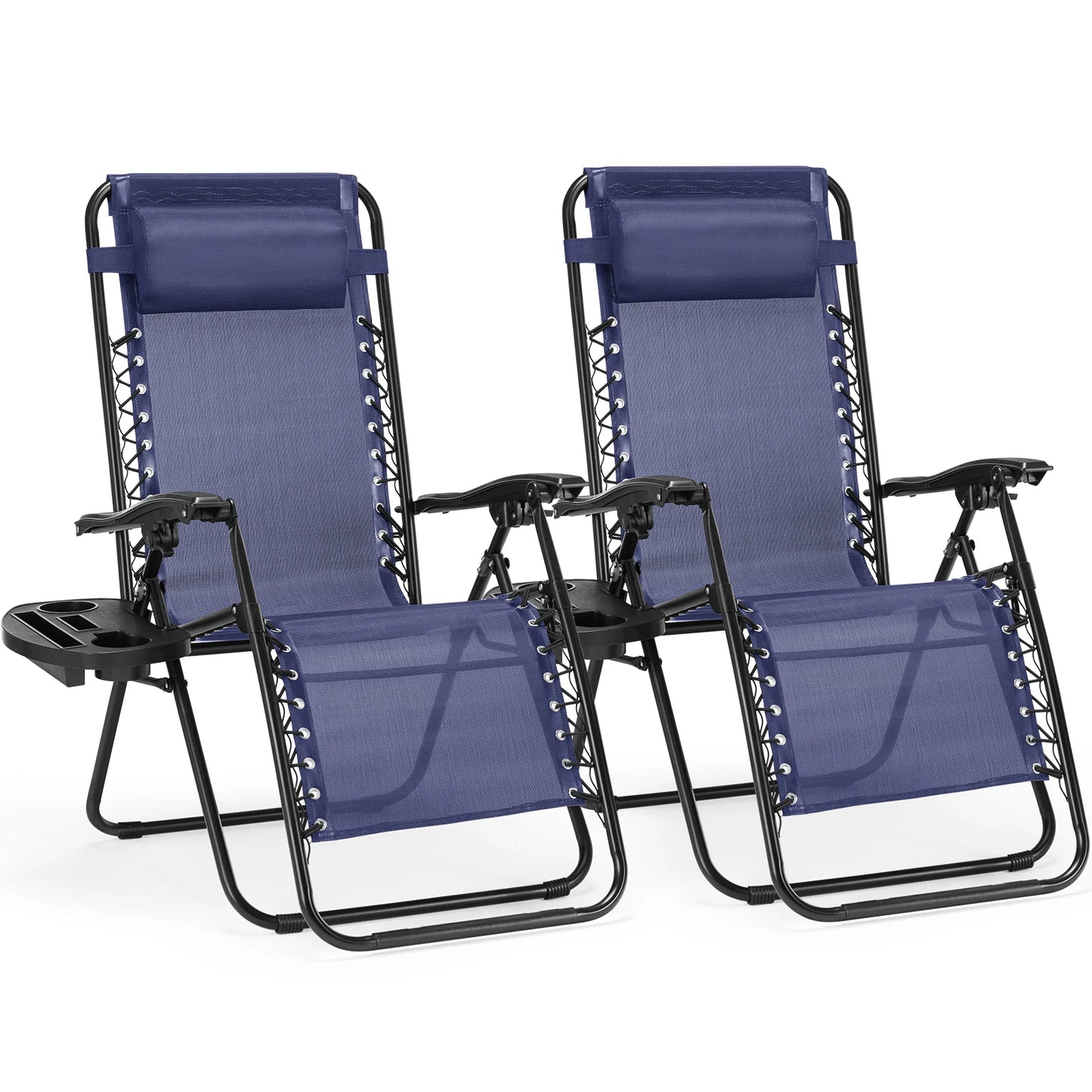 JHK Zero Gravity Portable Recliner  Chair with Cup Holder Trays Adjustable