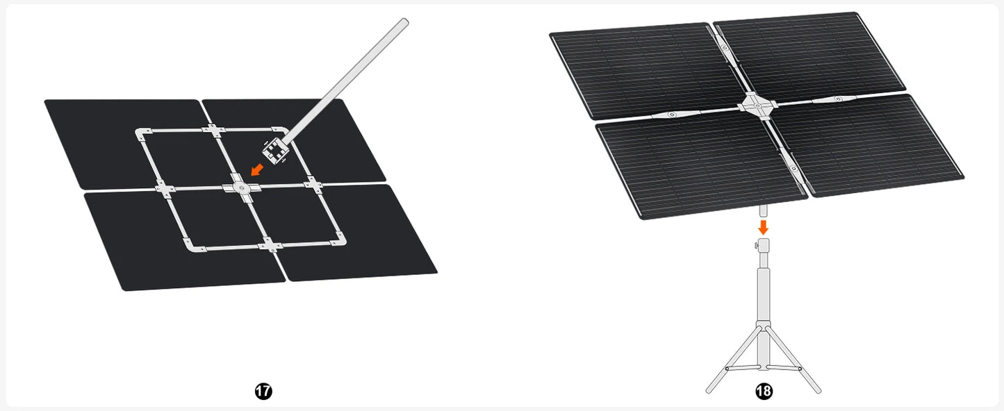 DOKIO 400W Portable Detachable & Adjustable Angle Blade Solar Panel Kit (8x50W)