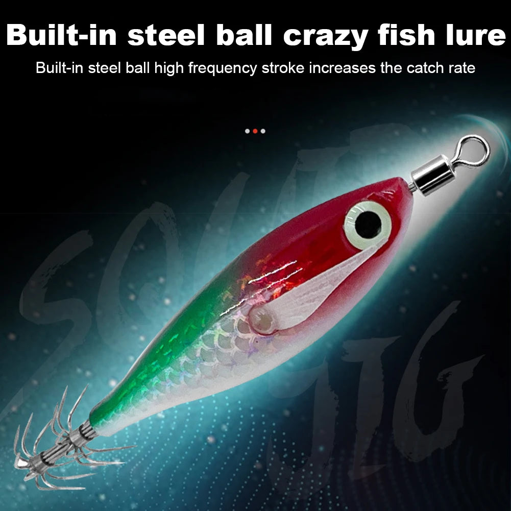 Luminous Squid Hook Squid Fishing Lure with 3D Eyes