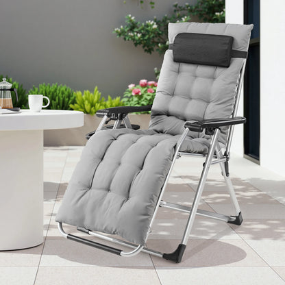 JHK Zero Gravity Portable Recliner  Chair with Cup Holder Trays Adjustable