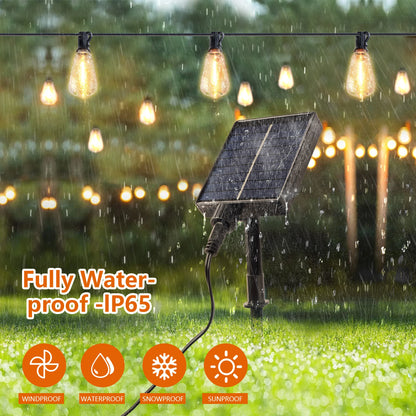 100FT Solar Outdoor String Lights IP65 Waterproof Patio Lights,