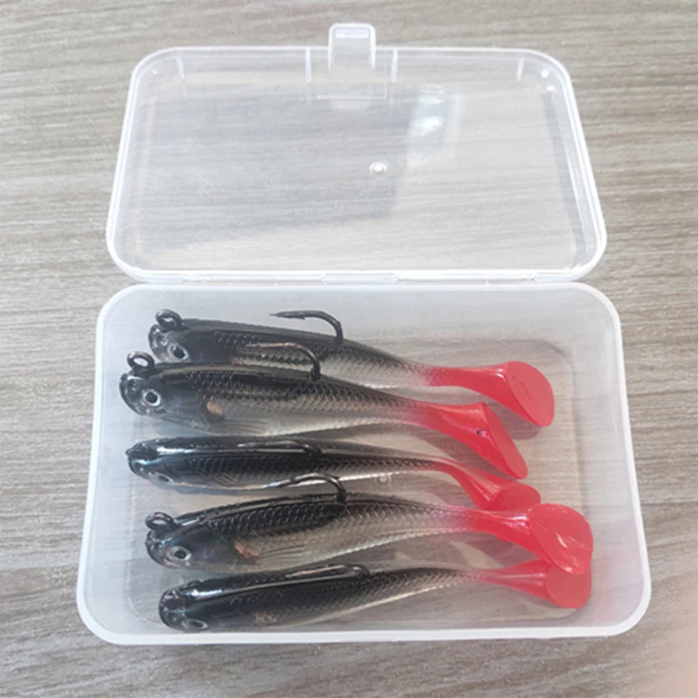 5pcs/lot Fishing Lures 80mm 9.5g Soft Lure Wobblers T Tail Soft Bait Artificial Baits Swimbait for Pike Bass Lure