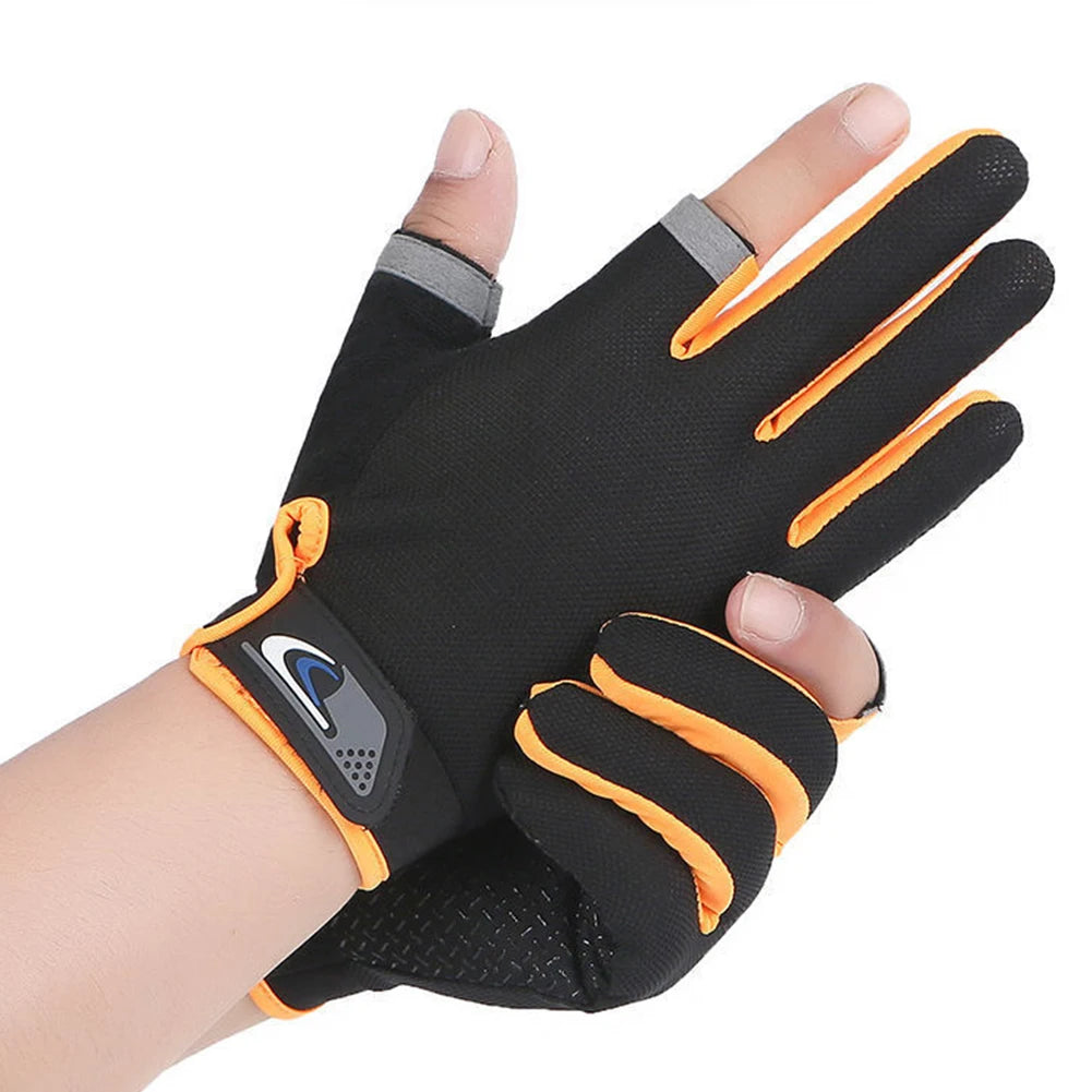 Winter Fishing Gloves 2 Cut Fingers Sport Cycling Mitten Men Women Breathable Anti-slip Antiskid Fishing Wear Outdoor Fishing