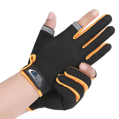 Winter Fishing Gloves 2 Cut Fingers Sport Cycling Mitten Men Women Breathable Anti-slip Antiskid Fishing Wear Outdoor Fishing