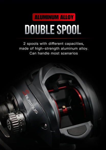 Seasir Salminus Baitcasting Reel Metal Aluminum Frame Two Spools 8.0:1 11+1BB Drag 12KG Fishing Reel
