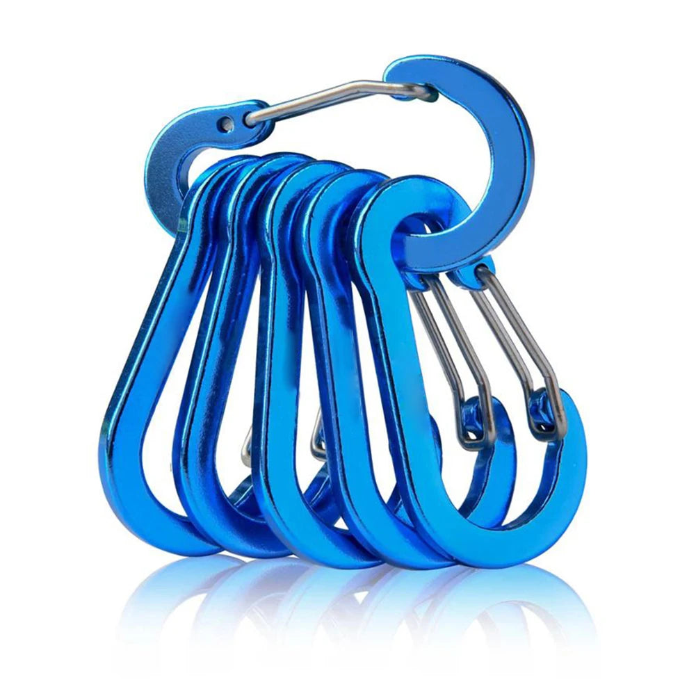 1-12PCS Carabiner Clip Set Tourist Hooks Aluminium Alloy  Carbin Buckle  Camping Karabiners