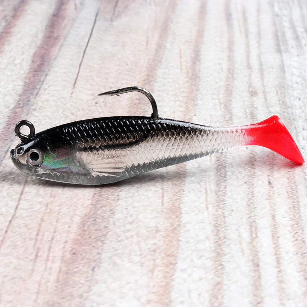 5pcs/lot Fishing Lures 80mm 9.5g Soft Lure Wobblers T Tail Soft Bait Artificial Baits Swimbait for Pike Bass Lure
