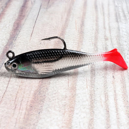 5pcs/lot Fishing Lures 80mm 9.5g Soft Lure Wobblers T Tail Soft Bait Artificial Baits Swimbait for Pike Bass Lure