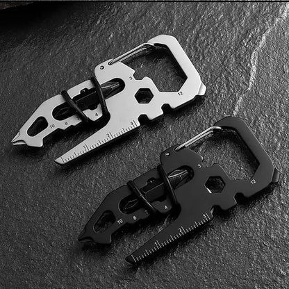 1PC Stainless Steel Carabiner Clip with Bottle Opener Keychain Multifunction Card Tool for Camping Climbing Outdoor Activities