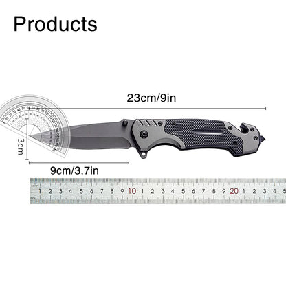 Folding knife with clip, EDC small knife with webbed opening and padded lock,