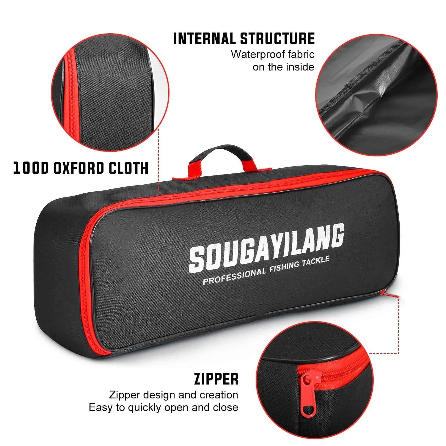Sougayilang Baitcasting Fishing Rod and Reel Set 1.6m-2.1m Telescopic Fishing Rod Reel Combo Full Kit