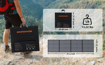 MHPOWOS Portable Solar Charger 40V 220W Foldable Solar Panel Kit