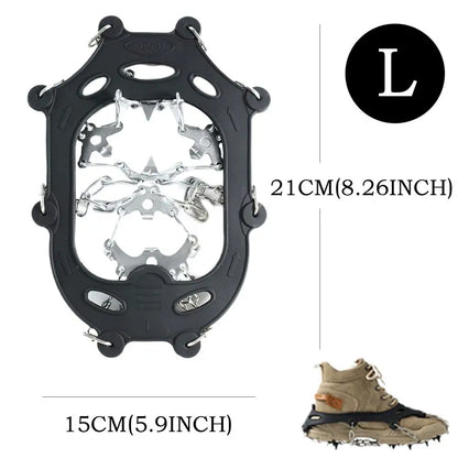 19 Teeth Steel Ice Gripper Spike for Shoes Anti Slip Climbing Hiking Snow Spikes Crampons Cleats Grips Boots Cover crampons