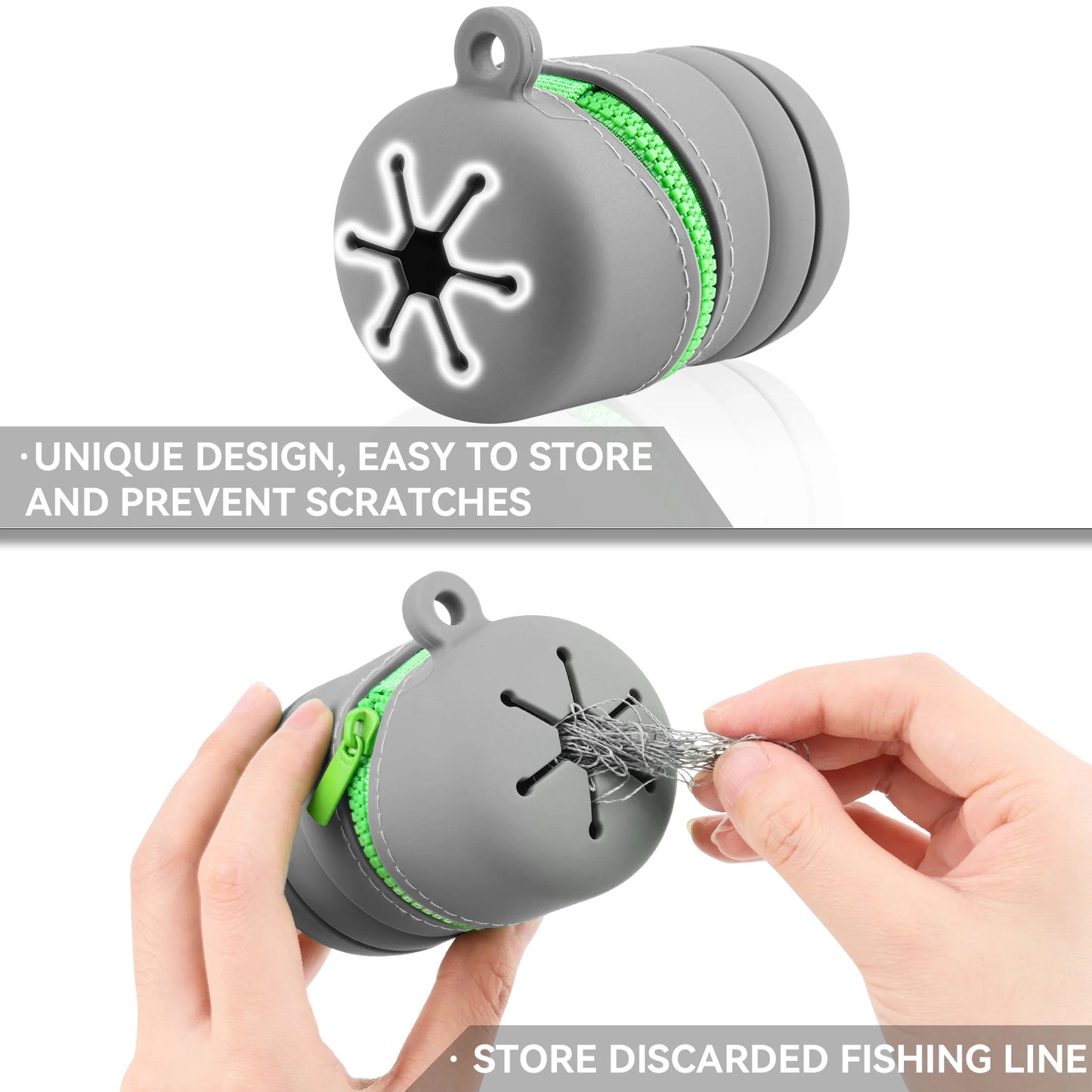 Fly Fishing Box Foldable Silicone Boxes With Zipper Portable Multifunctional Trash Can With Carabiner Clips Fishing Accessories