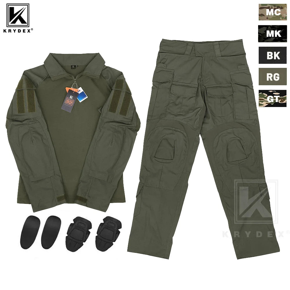 KRYDEX Tactical Combat G3 Uniform Set Outdoor Hunting Gen3 Camouflage Shirt & Pants