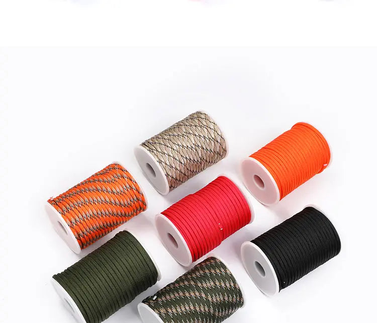 5M/15M/30M 7-Core 550 Paracord 4mm Parachute Cord Outdoor Camping