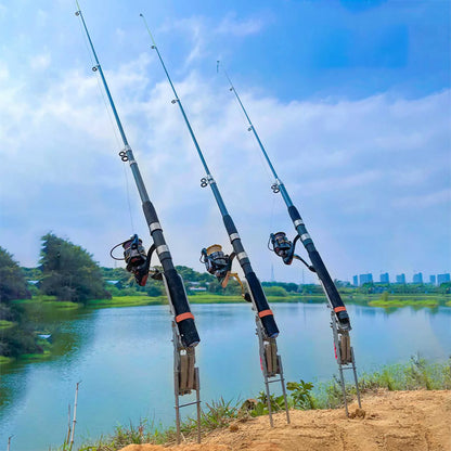 1-5pcs Automatic Fishing Rod bracket holders Stainless Steel pole stand Support double spring