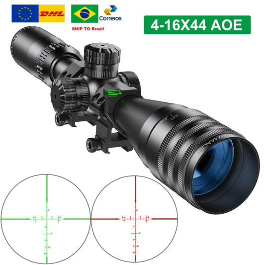 Tactical 4-16x44 AOE Riflescope Hunting Scopes Tactical  Red Green Illuminated Sight Sniper