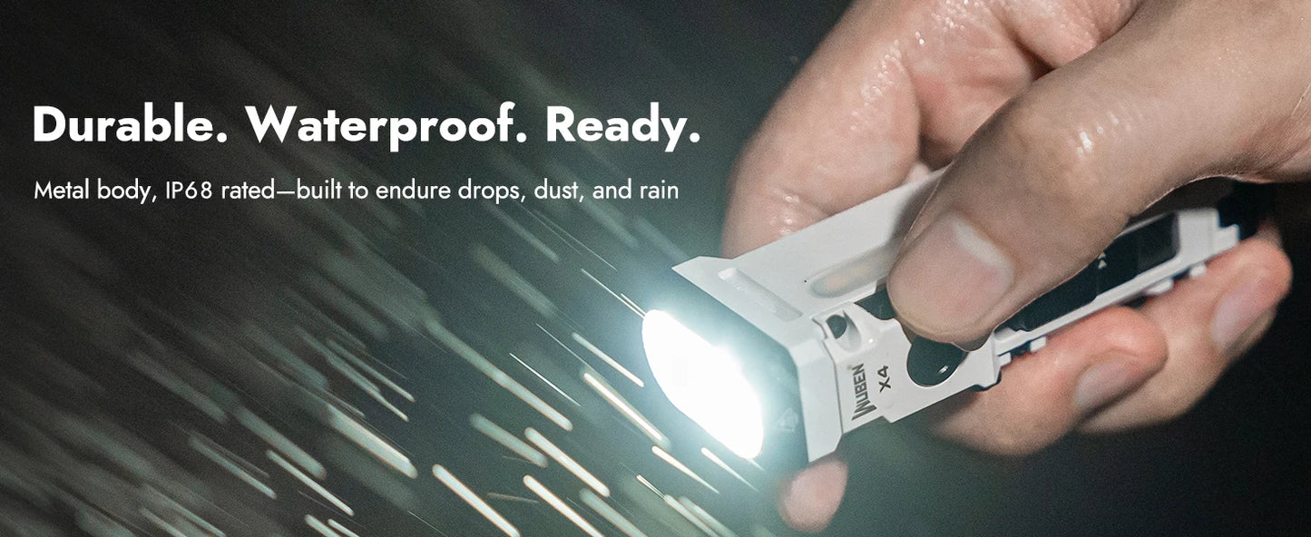 WUBEN X4 EDC Flat Flashlight with RGB Light, 1500 Lumens Mini Flashlight with Tactical Switch and Magnetic,