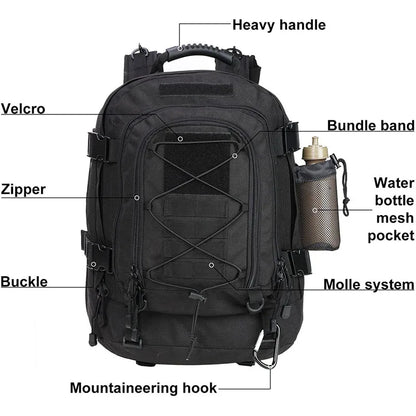 60L Military Tactical Backpack Army Travel Hiking Rucksacks Camping Hunting