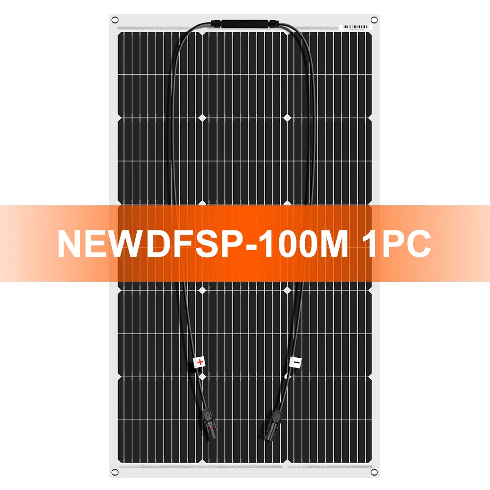 Dokio 18V 100W Flexible Monocrystalline Silicon Solar Panel Rechargeable 12V Battery Waterproof Solar Panel