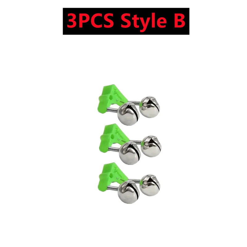 10-1PC Fishing Bite Alarms Fishing Rod Bells Tip Clip Bells Ring Green ABS