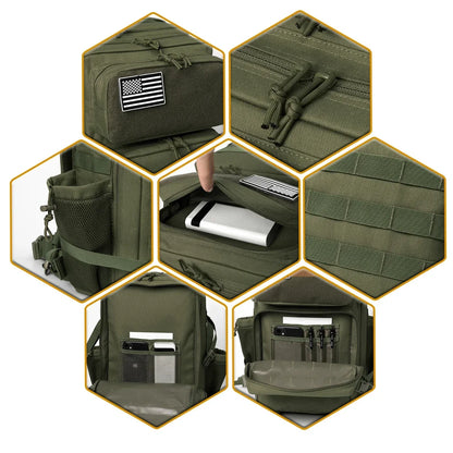 45L tactical backpack for outdoor sports hiking climbing travel with bottle holder