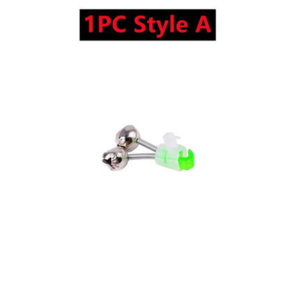 10-1PC Fishing Bite Alarms Fishing Rod Bells Tip Clip Bells Ring Green ABS