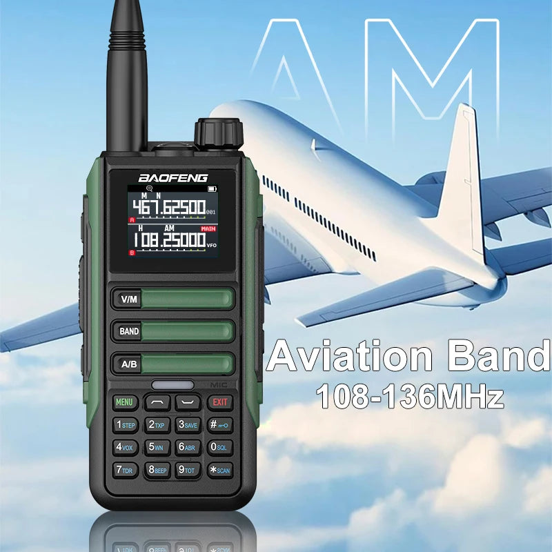 Upgrade Baofeng UV16M V2 Walkie Talkie 15W High Capacity AM FM 2-Way Radio Full Band LCD 999CH Frequency Copy NOAA Noise Reduce