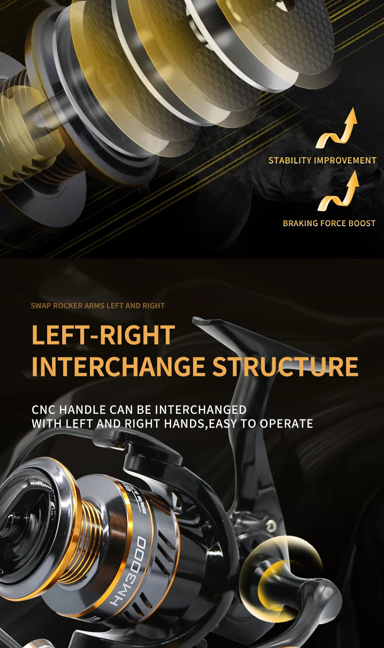 NX Fishing Reel Spinning Reel Metal Reel Cup 10KG Max Drag Power Spinning Wheel High Speed