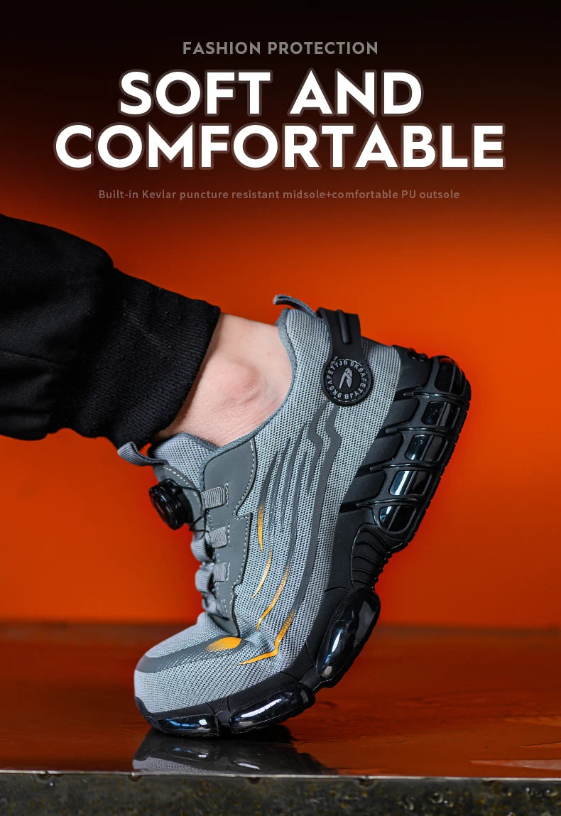 Breathable lace-free soft sole comfortable anti-smash anti-puncture labour insurance shoes