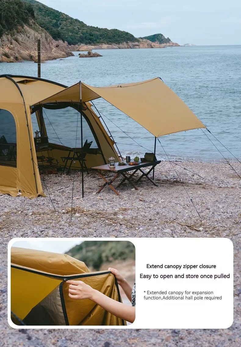 Naturehike Dunes 10.9 Camping Tent 6 People 4 Seasons Dome Extended Canopy Outdoor Waterproof Large  Tent With Chimney Hole