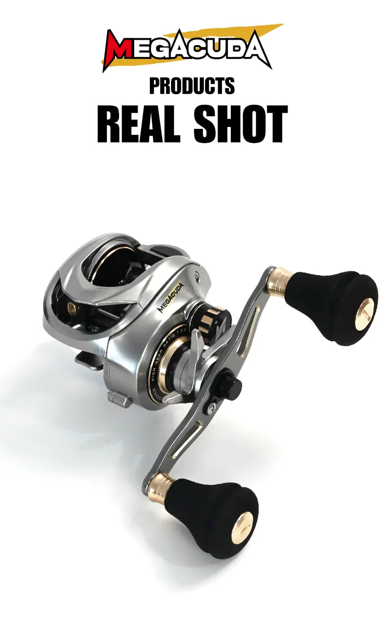 Seasir Megacuda Baitcasting Reel Drag 15KG Deep Spool 6.5:1 Aluminum Frame Carbon Side Double Handle