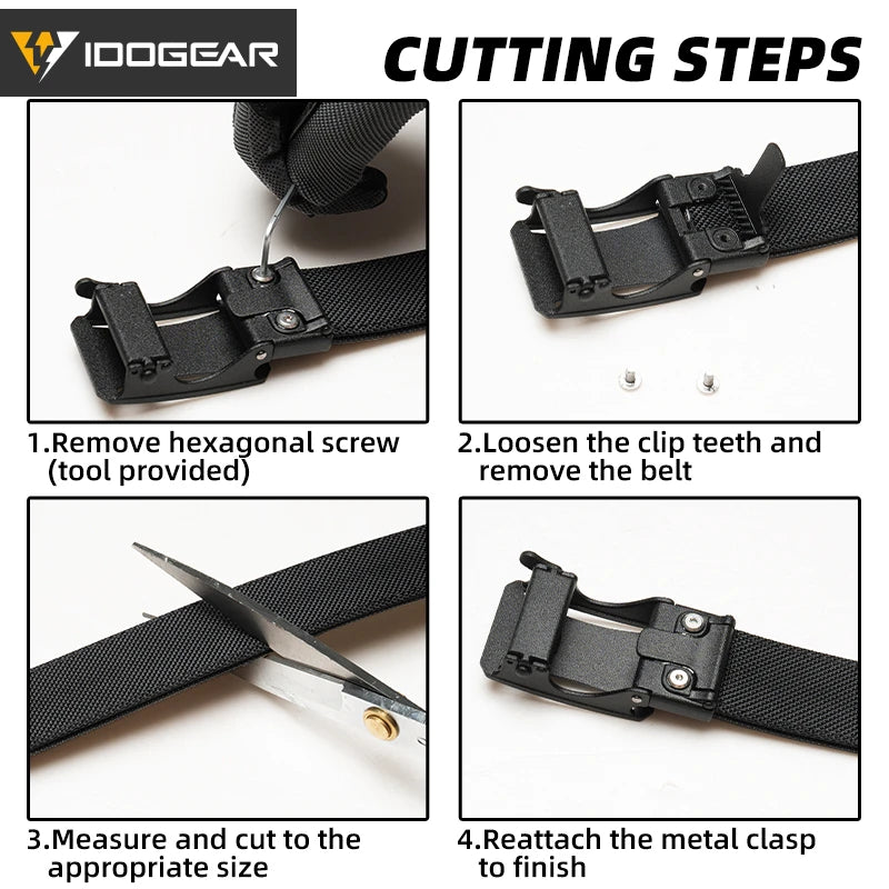IDOGEAR Tactical Ratchet Belt 1.25” EDC Gun Belt Heavy-Duty Nylon CCW Belts