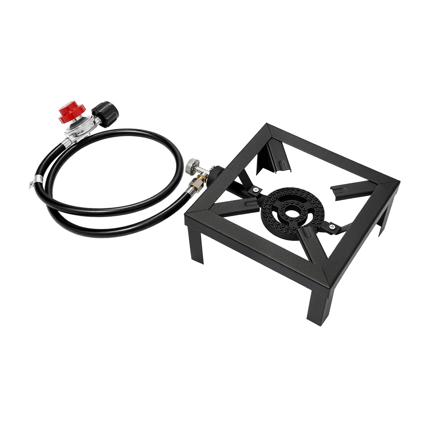 Portable 1/2 Burner Outdoor Gas Stove Propane Cooker with Adjustable 0-10Psi Regulator Hose for Patio Camping, BBQ