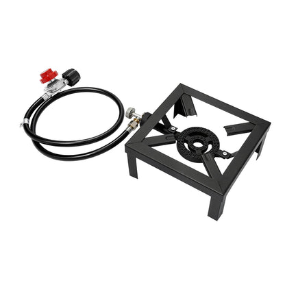 Portable 1/2 Burner Outdoor Gas Stove Propane Cooker with Adjustable 0-10Psi Regulator Hose for Patio Camping, BBQ