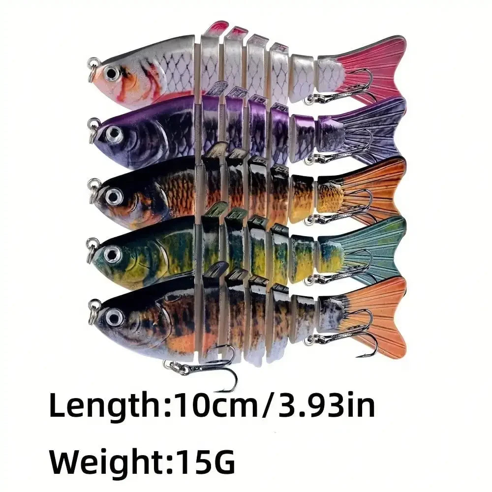 5pcs Multi Jointed Bait 7-Segment Fishing Lures  Bionic Wobbler