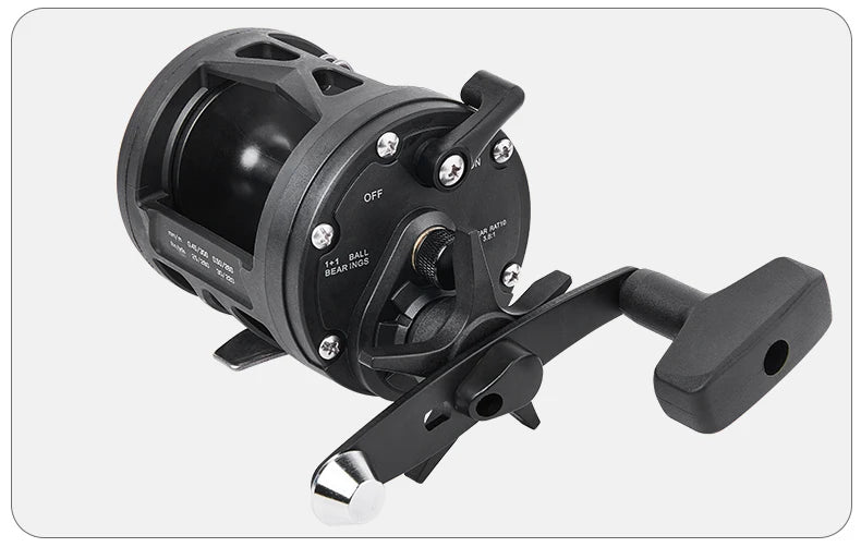 BILLINGS Trolling Drum Fishing Reels 33LB Max Drag 3.8:1 Gear Ratio High Toughness Body