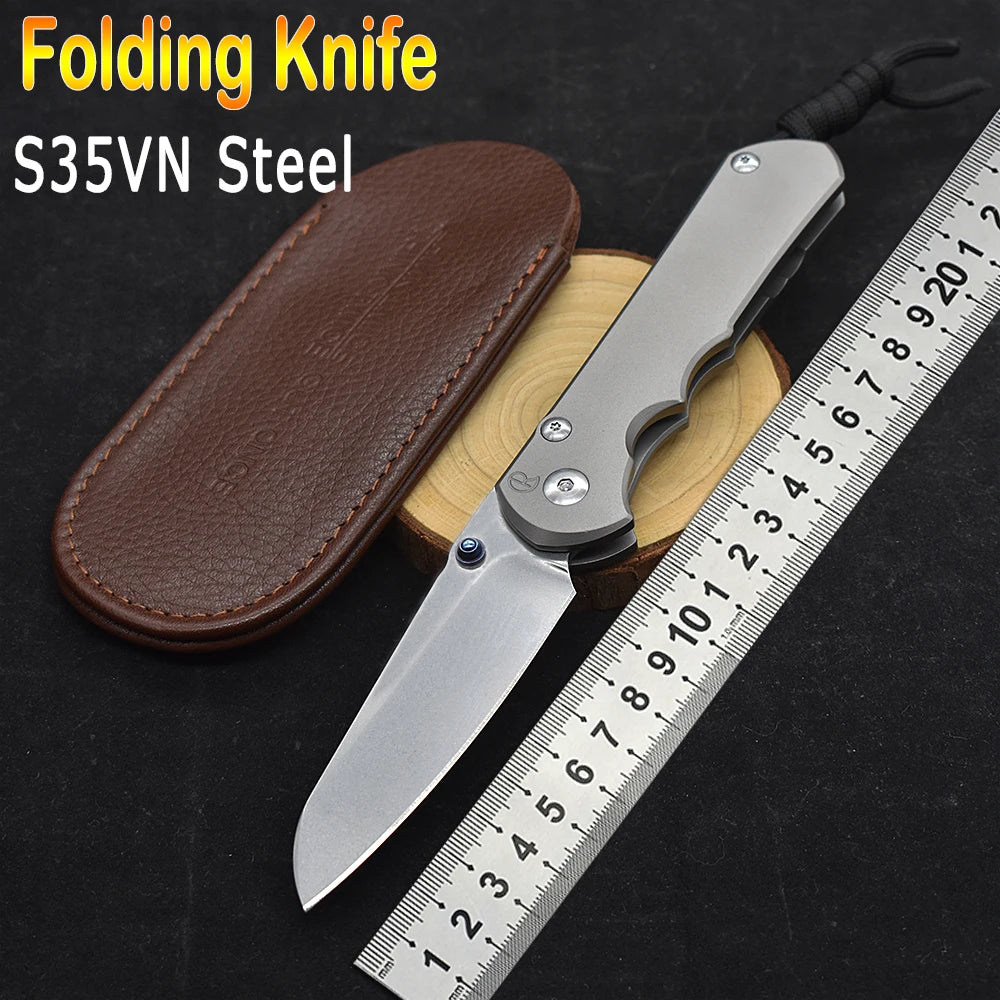 Chris Reeve CR S35VN Blade Ball Bearing  Titanium Alloy Survival Tool High Hardness Sharp EDC