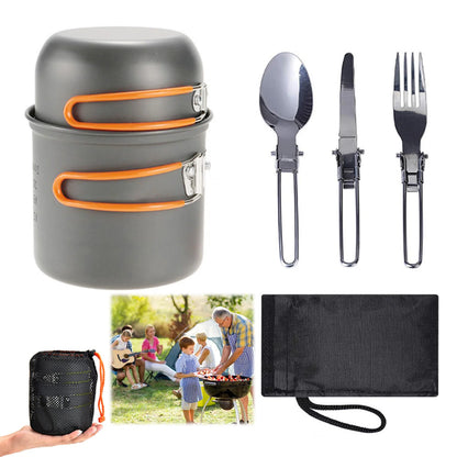 Outdoor Tableware Camp Cooking Set Portable Cook Gear Aluminum Alloy Cookware Sets