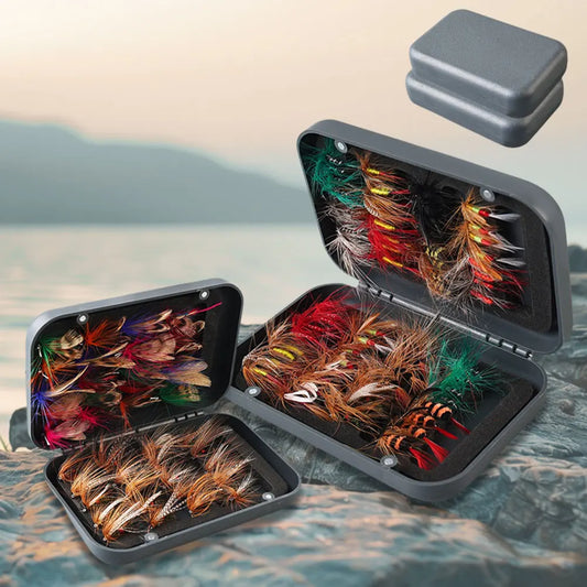 60/41pcs Box Bionic Fly Hook Set Artificial Insect Fishing Baits  with box