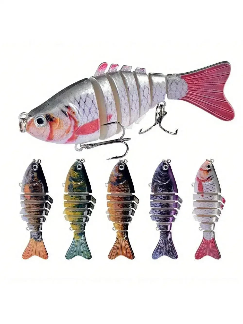 5pcs Multi Jointed Bait 7-Segment Fishing Lures  Bionic Wobbler