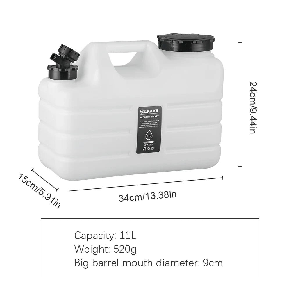 10/11/12L Drinking Water Container with Spigot Leakproof Camping Water Tank Large Capacity