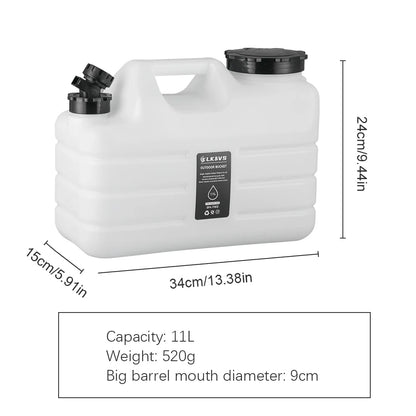 10/11/12L Drinking Water Container with Spigot Leakproof Camping Water Tank Large Capacity