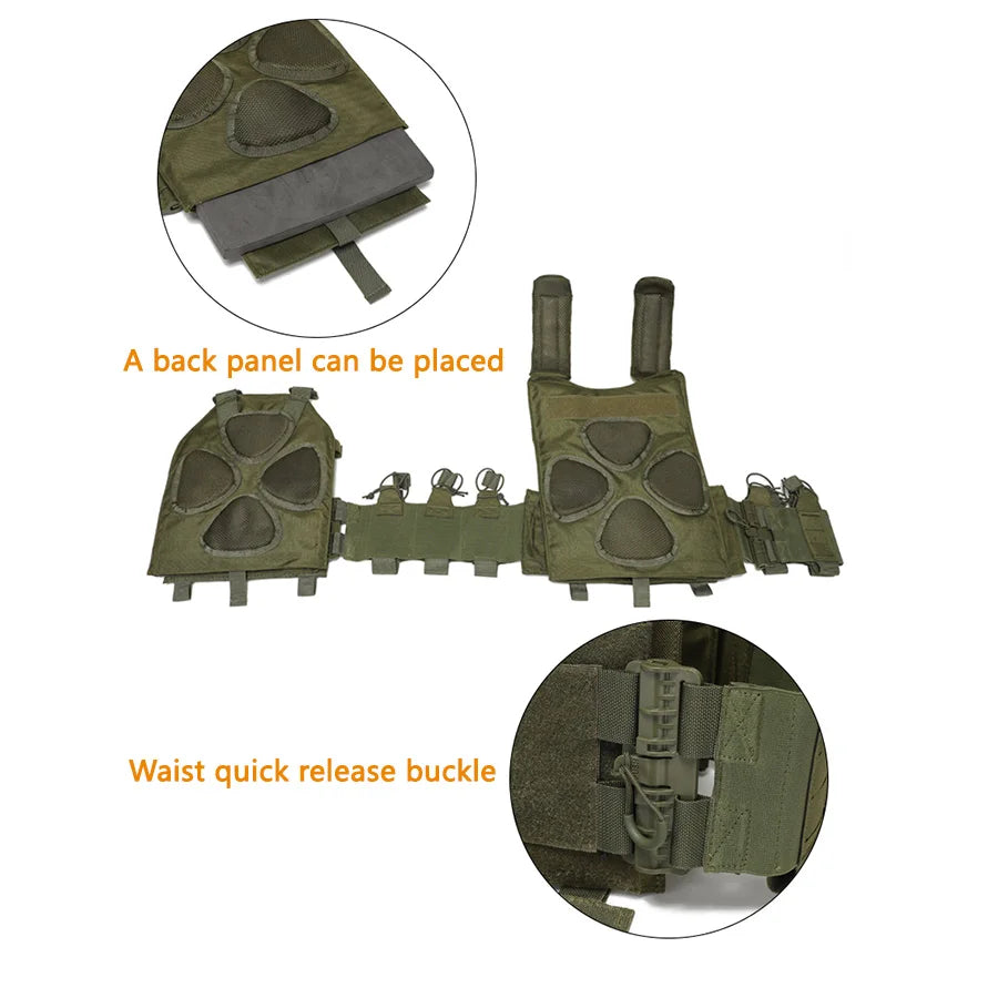Outdoor training vest multi-functional MOLLE expansion convenient quick release vest waterproof and wear-resistant