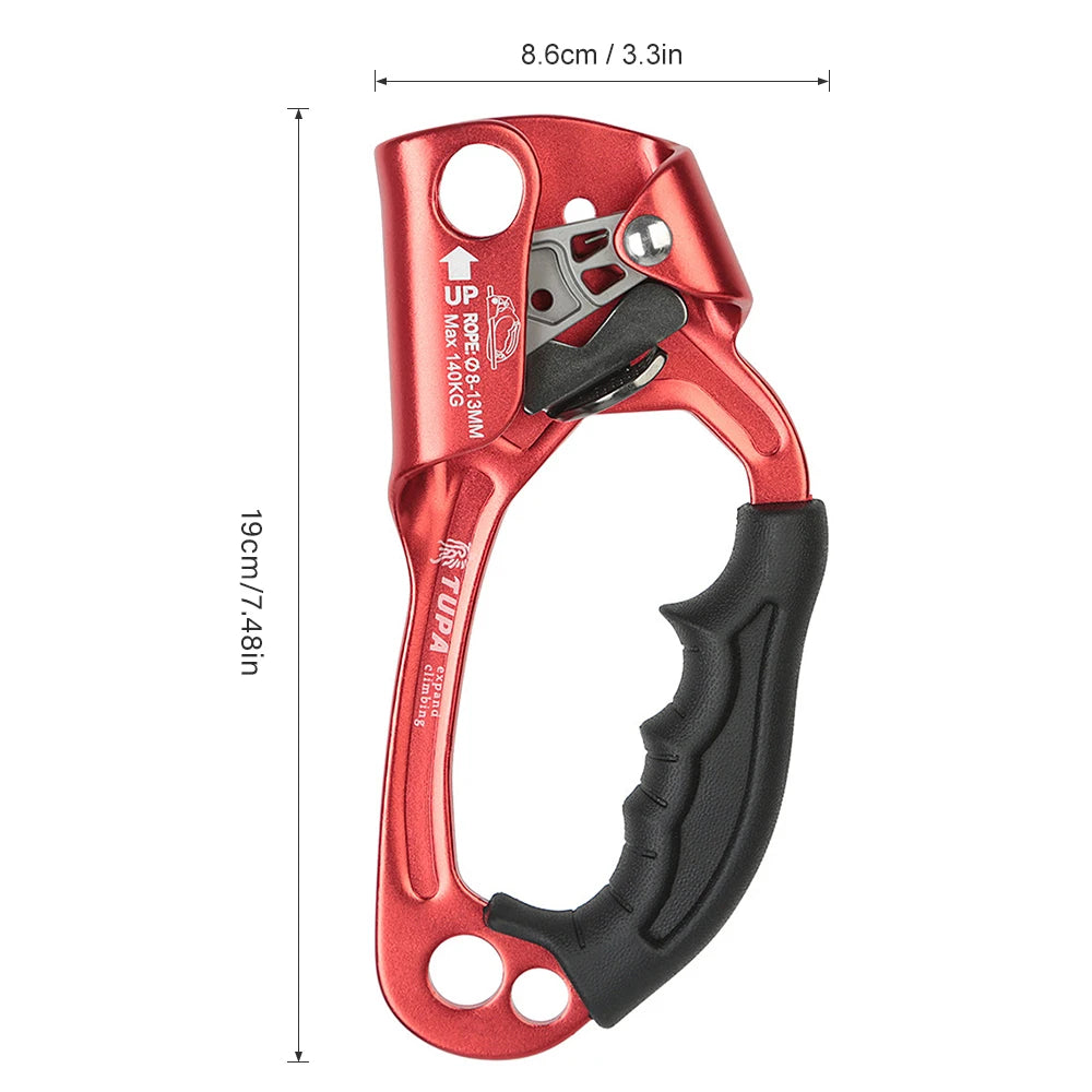 Hand Ascender Vertical Rope Ascender Rock Climbing Equipment 140kg Bearing Capacity