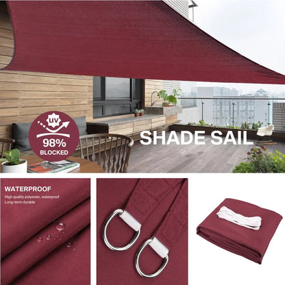 Triangle Sun Shade Sail Canopy UV Block Sunshade Sails Sunscreen for Outdoor Patio Garden Backyard Awning Sunsail with Free Rope