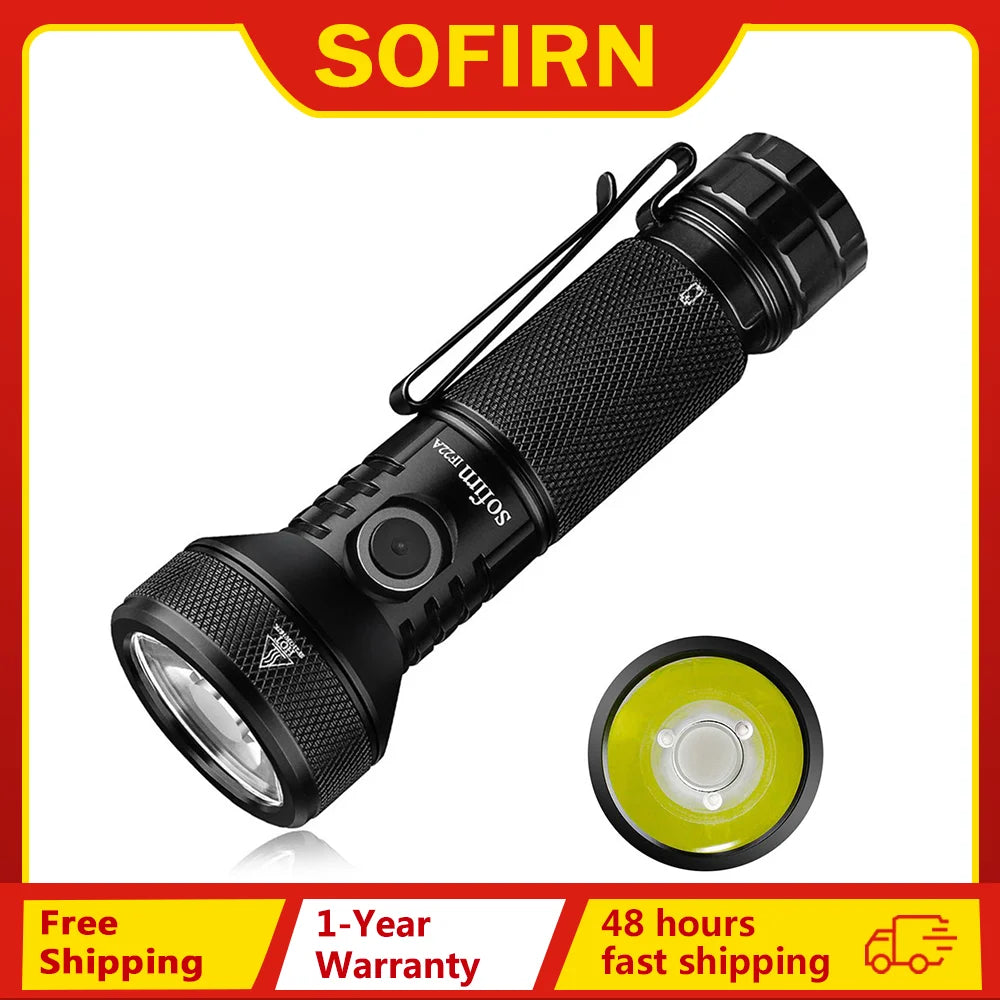 Sofirn IF22A 2100lm Flashlight 21700 Powerful Light SFT40 LED 629M Long Range USB C Rechargeable