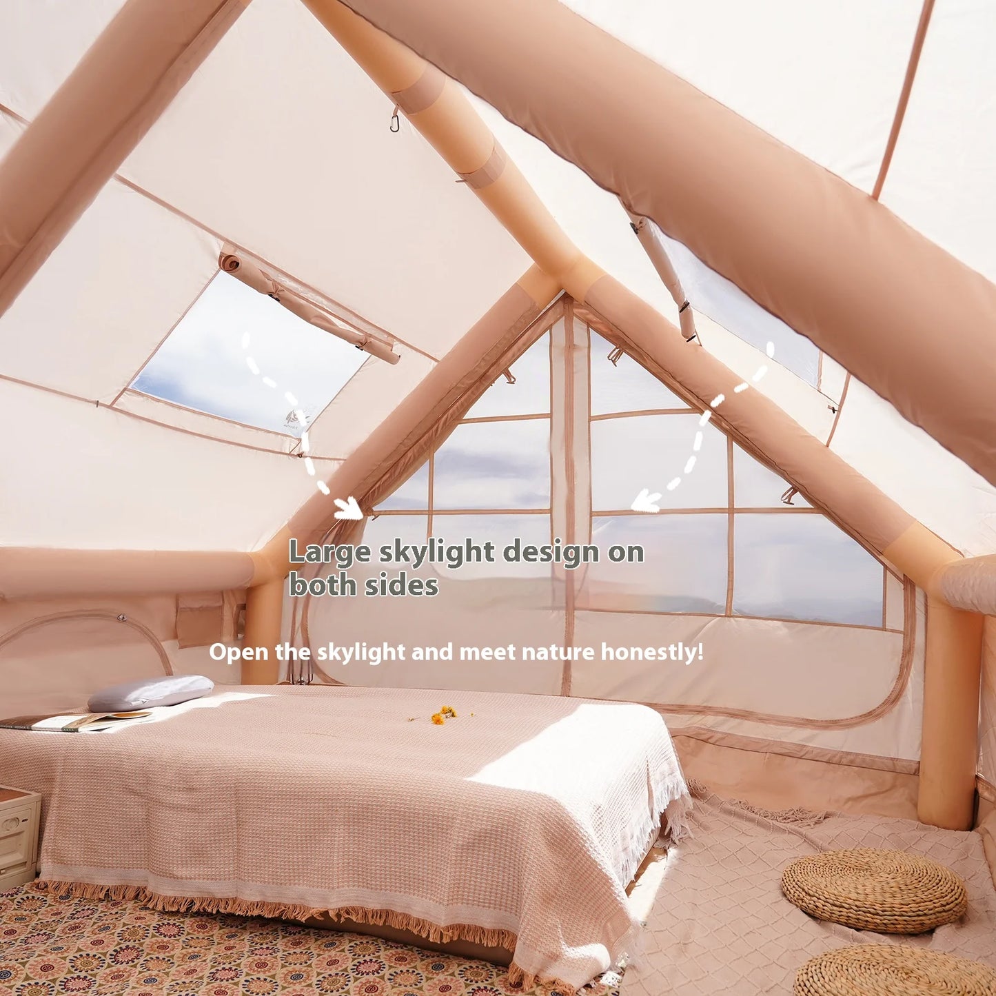 Inflatable Tents For Adult Camping, Luxury Camping Tents, Inflatable Tents With Stove Plug, 4/6/8 Person Family Camping
